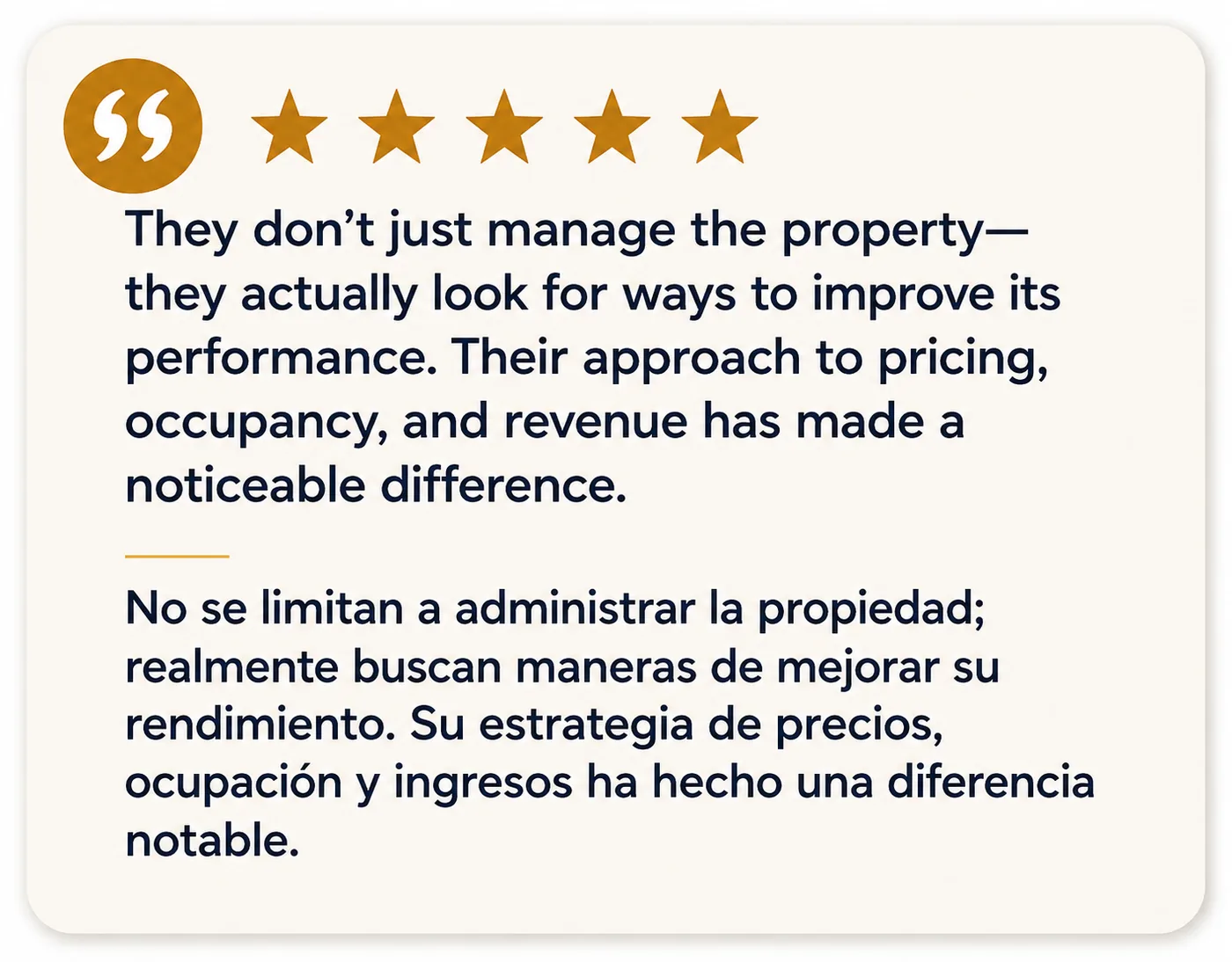 Owner testimonial about revenue and occupancy strategy